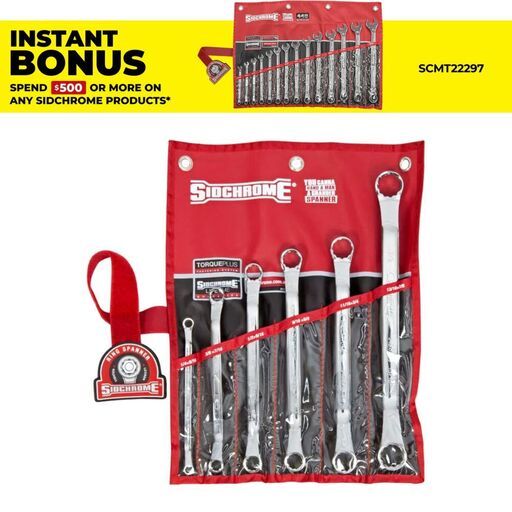 Sidchrome SCMT21412 6pce Imperial Ring Spanner Set