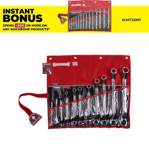 Sidchrome SCMT21211 11pce Metric Ring Spanner Set