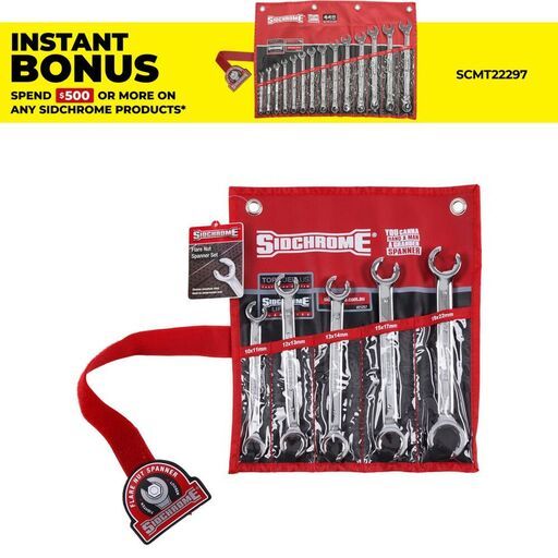 Sidchrome SCMT21257 5pce Metric Flare Nut Spanner Set