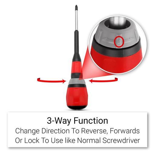 Daytona D2I1RS 2-in-1 Interchangeable Multi Bit Ratcheting Ball Grip Screwdriver Set – image 4