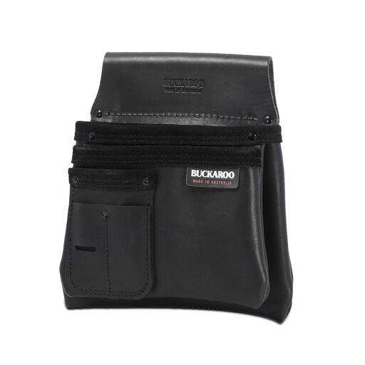 Buckaroo NBS2B Black Leather 2 Pocket Nail Bag