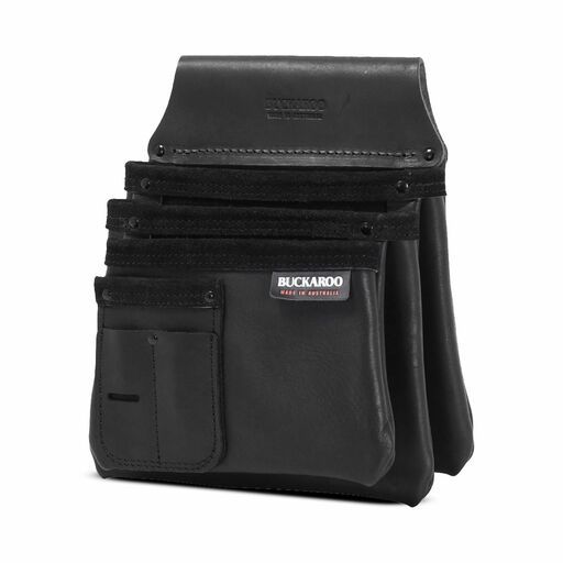 Buckaroo NBS3B Black Leather 3 Pocket Nail Bag