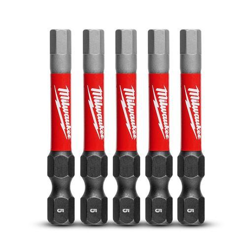 Milwaukee 48324653 5-Pack 50mm (2") SHOCKWAVE Hex 5mm Power Bit – image 4