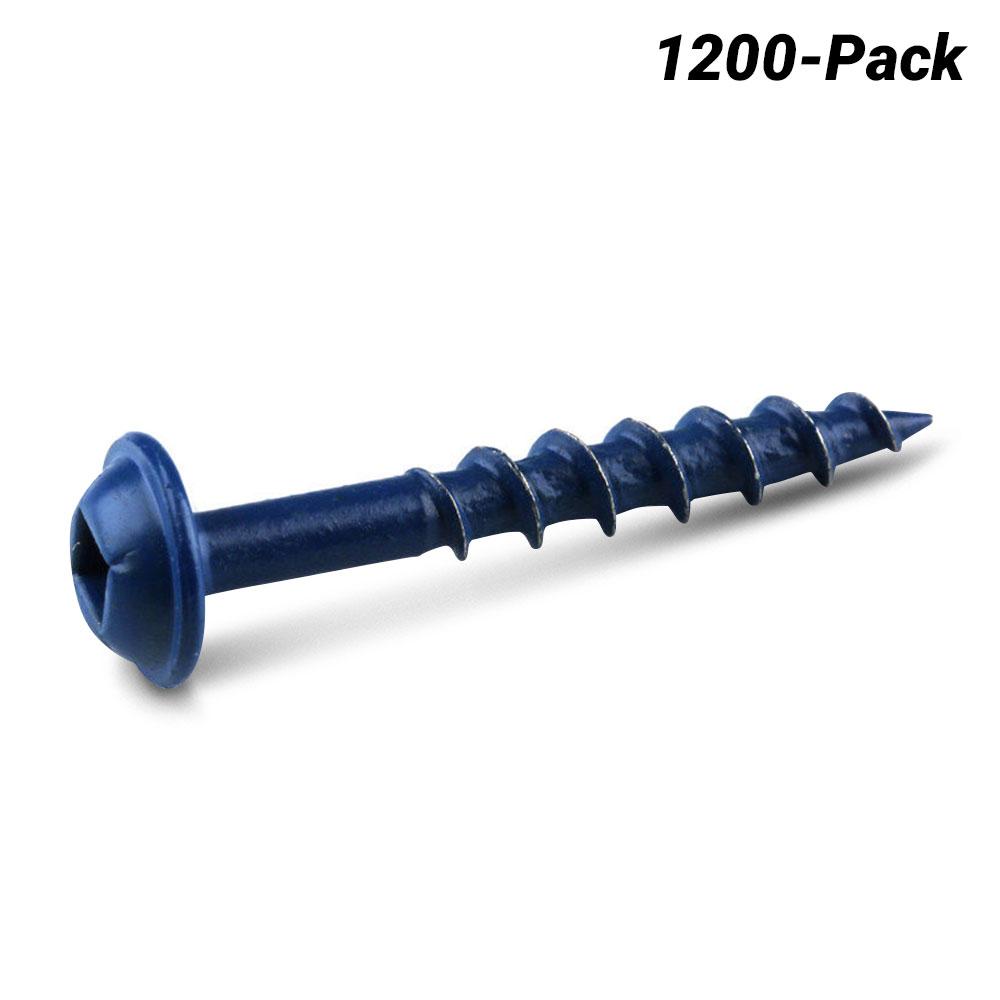 Kreg KR-SMLC125B-1200 1200-Pack 32mm (1-1/4") Coarse Thread Blue Kote Pocket Screws – image 1