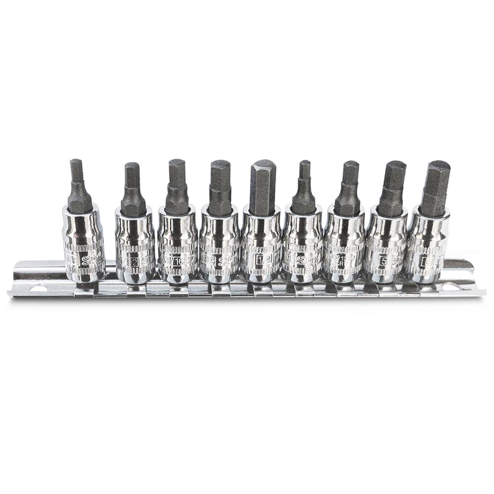 SP Tools SP20540 9pce 1/4" Metric/SAE Inhex Socket Set – image 1