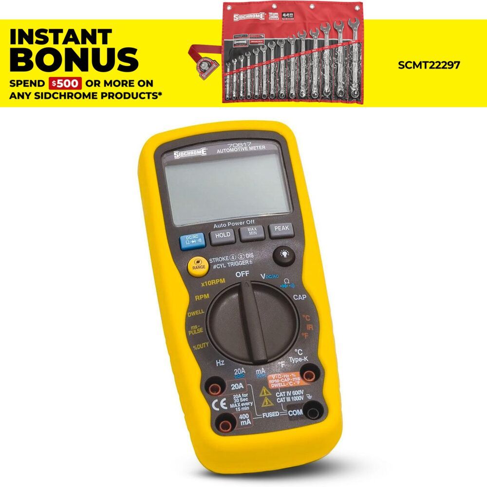 Sidchrome SCMT70617 Digital Automotive Multimeter – image 1