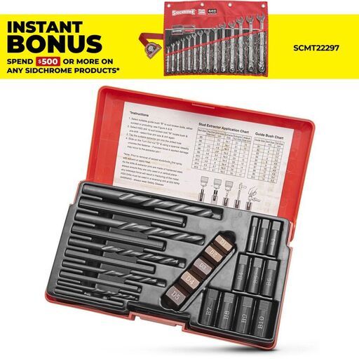 Sidchrome SCMT70920 20pce Turnout Stud Extractor Kit