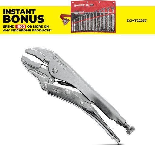 Sidchrome SCMT28408 250mm Curved Jaw Locking Pliers