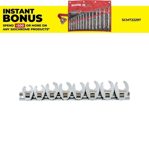 Sidchrome SCMT13400 7pce 3/8" Drive Imperial Crowfoot Wrench Set