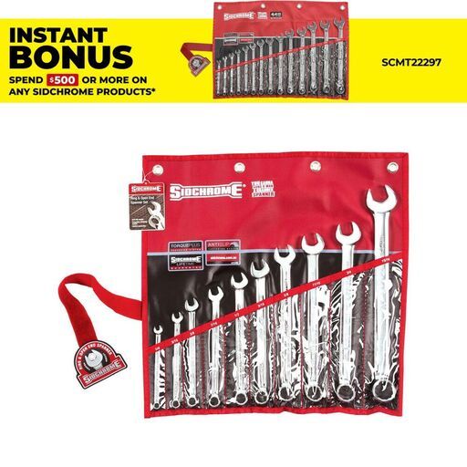 Sidchrome SCMT22408 10pce Imperial Ring & Open End Spanner Set
