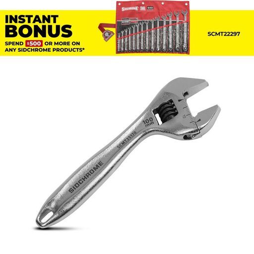 Sidchrome SCMT25170 100mm Chrome Quick Adjustable Wrench