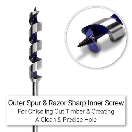 Morris Long Drill EA251600 25mm x 1640mm Long Series One Piece Lip & Spur Ship Auger – image 3