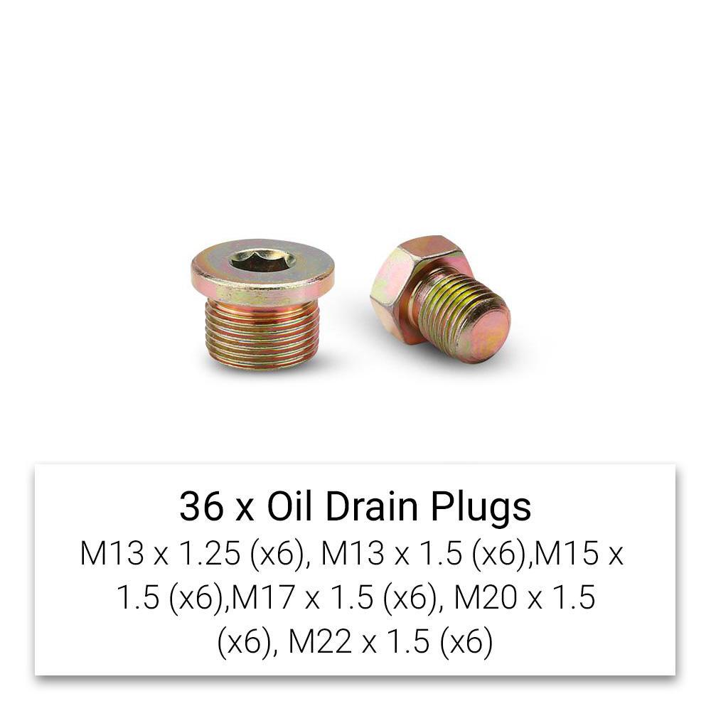 Kit Riparazione Filettatura Coppa Olio 114 Pezzi M13-M22 In Acciaio HSS, Per Viti Scarico Cambio E Differenziale