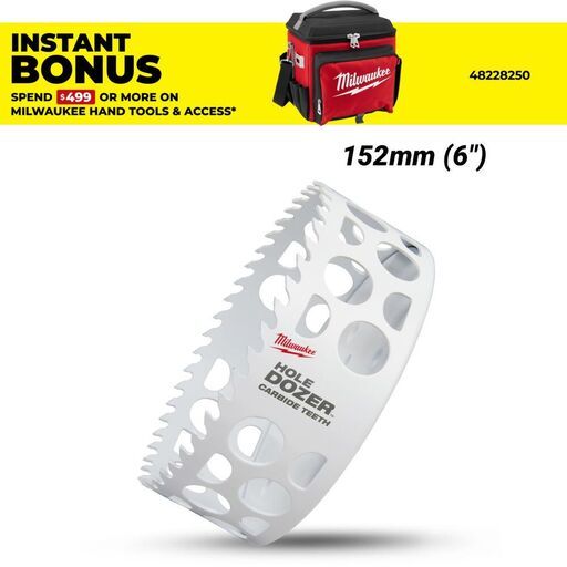 Milwaukee 49560749 152mm (6") HOLE DOZER Carbide Teeth Bi-Metal Hole Saw