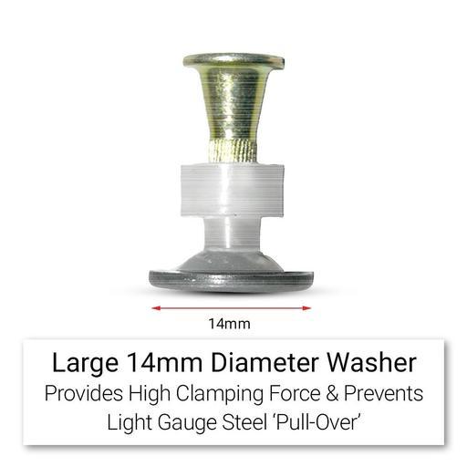 Ramset SBR9 100-Pack 14mm x 20mm Washered Drive Pins For Fixing Thin Steel To Steel – image 3