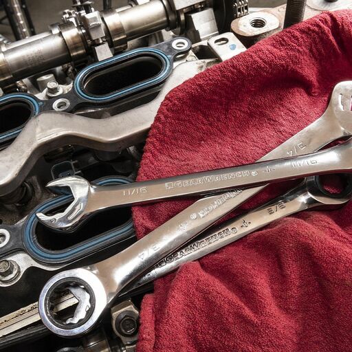 GEARWRENCH 85599 8pce 12 Point Open End Ratcheting Combination SAE Wrench Set – image 5