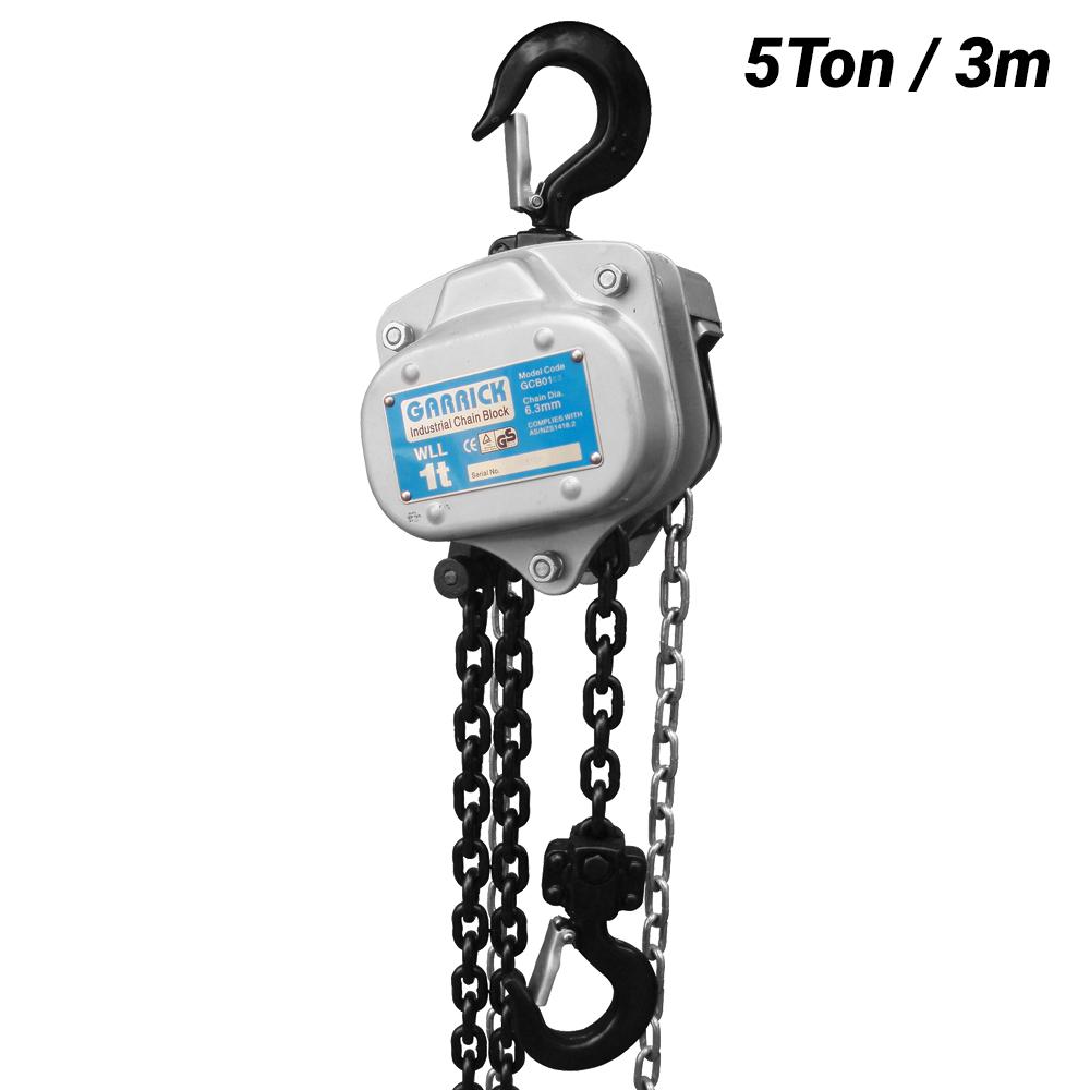 Garrick GCBLL0503 5 Ton 3m Industrial Chain Block With Load Limiter – image 1
