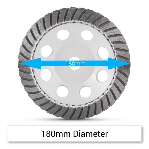 Xtorque XGTM180 180mm (7”) 50 Grit Turbo Diamond Cup Wheel – image 3