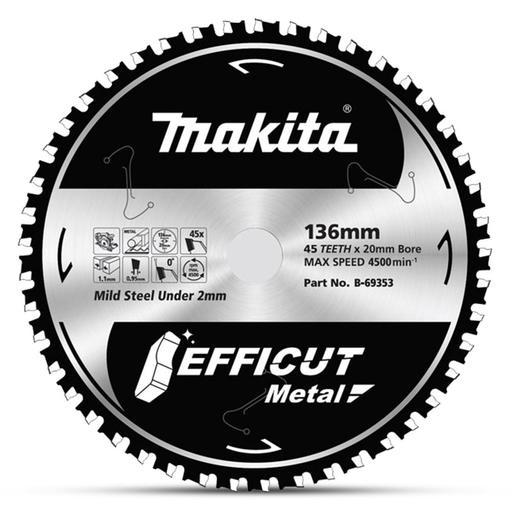 Makita B-69353 136mm (5.5") x 20mm x 45T TCT Efficut Metal Saw Blade