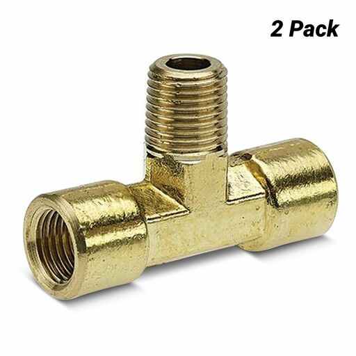 Jamec-Pem 50.1650BL 2-Pack 1/4" BSP Male x 1/4" BSP Female Threaded Tee Piece