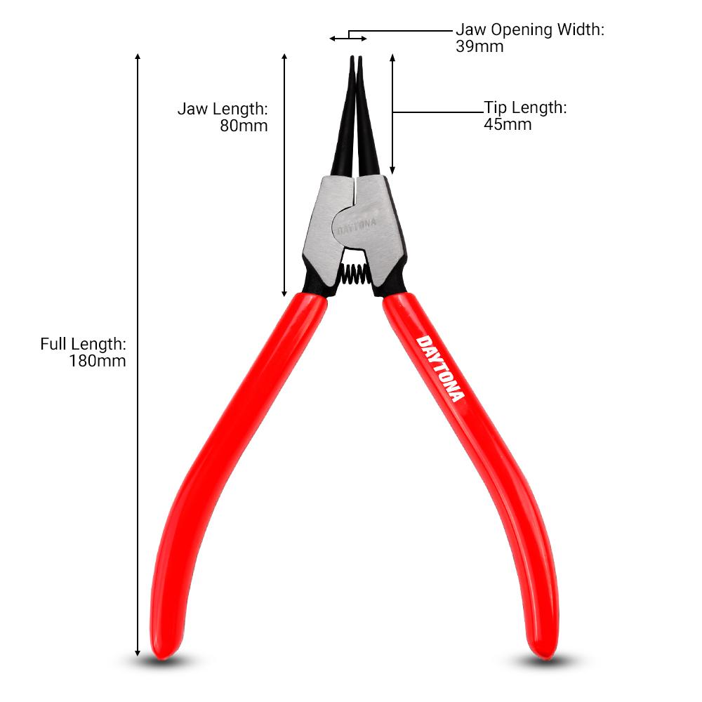 Daytona DSTPLI2 180mm (7") Straight Tip External Circlip Pliers – image 3