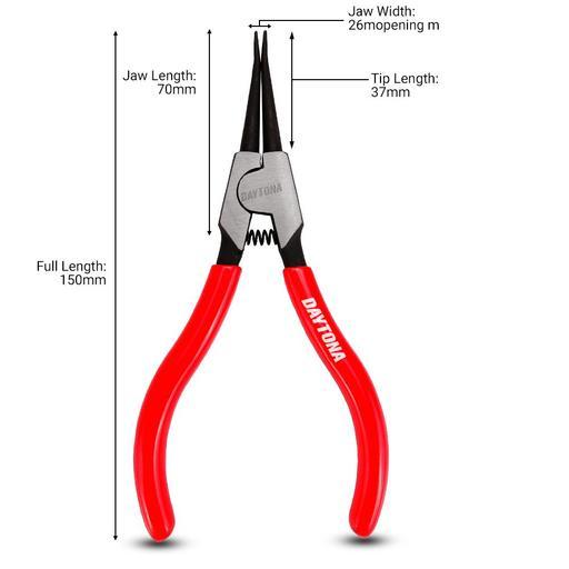 Daytona DSTPLI1 150mm (5") Straight Tip External Circlip Pliers – image 3
