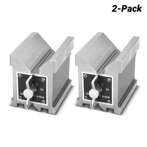 Groz GZ-02901 (MVB/4P) 2-Pack 70mm Tool Makers Magnetic Vee Block