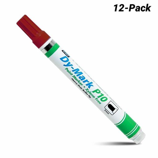 Dy-Mark 12071002 12-Pack Paint Marker P10 Medium Bullet Tip - Red