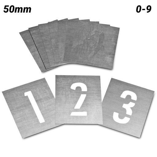 Dy-Mark 13800150 50mm 0-9 Zinc Stencil Set