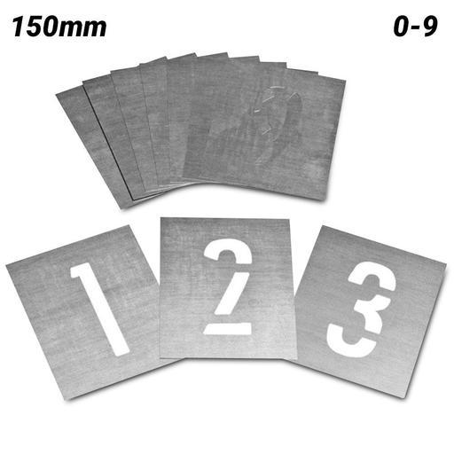 Dy-Mark 13801150 150mm 0-9 Zinc Stencil Set