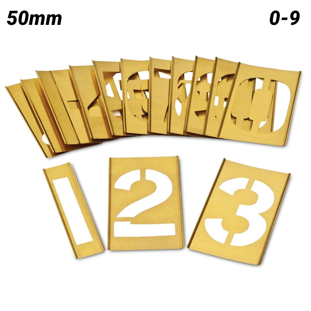 Dy-Mark 13700050 50mm 0-9 Brass Interlocking Stencil Set – image 1