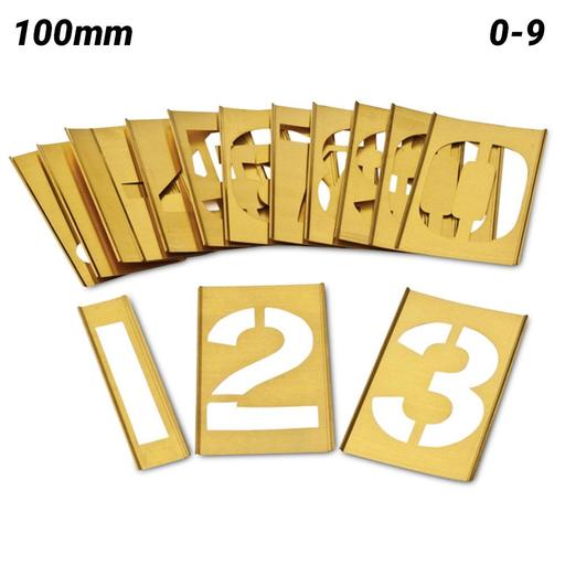 Dy-Mark 13701100 100mm 0-9 Brass Interlocking Stencil Set