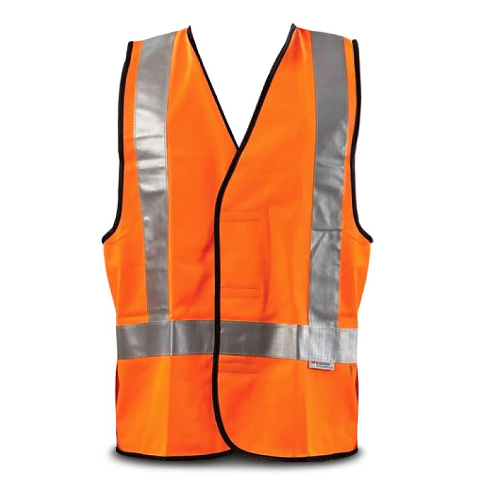 Orange safety vest on sale with x on back