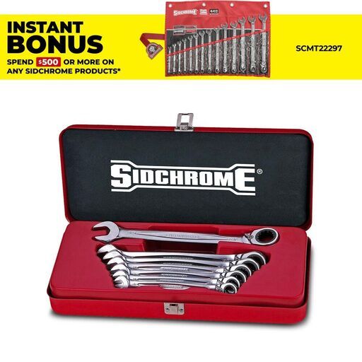 Sidchrome SCMT22402N 7pce Imperial AF Pro Series Geared Spanners Set
