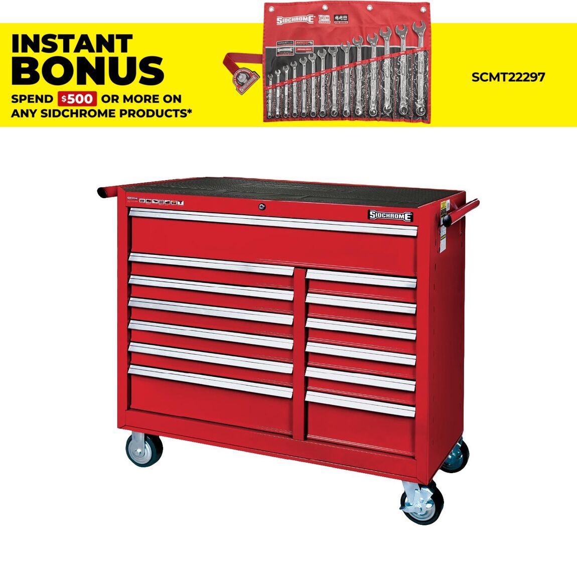 Sidchrome SCMT50224 13 Drawer Wide Body Roller Cabinet – image 1