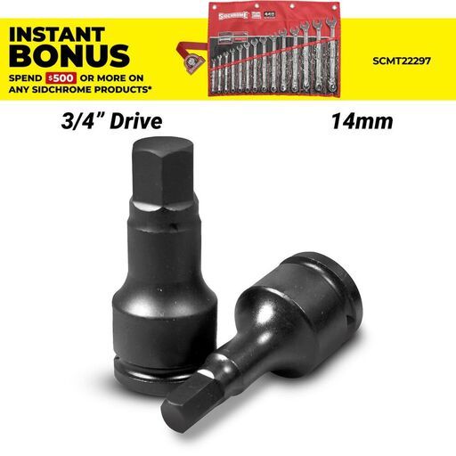Sidchrome X6H14M 3/4" Drive INHEX 14mm Impact Metric Socket