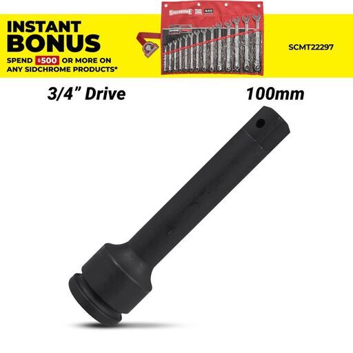 Sidchrome X6X-100 3/4" Drive Metric 100mm Impact Extension Bar