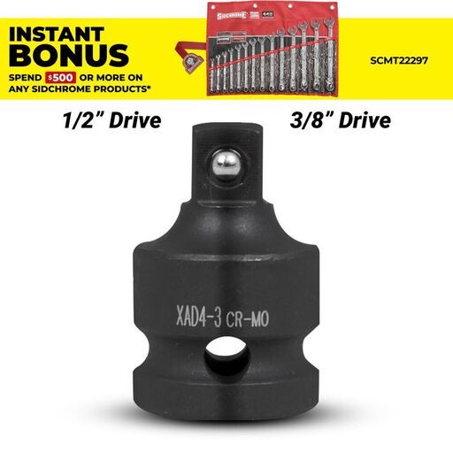Sidchrome XAD4-3 1/2" Drive - 3/8" Drive Socket Adaptor