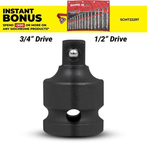 Sidchrome XAD6-4 3/4" Drive - 1/2" Drive Impact Socket Adaptor