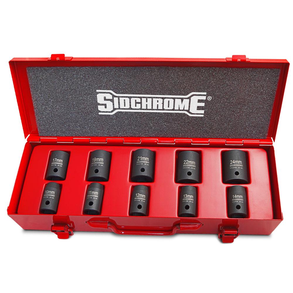 Sidchrome XS410MT 10pce 1/2" Drive Metric Impact Socket Set – image 2