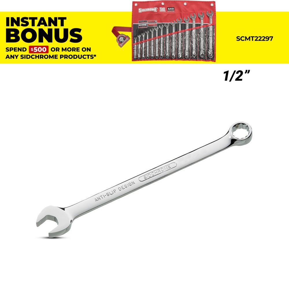 Sidchrome SCMT22419 1/2" Imperial AF Ring & Open End Combination Spanner – image 1