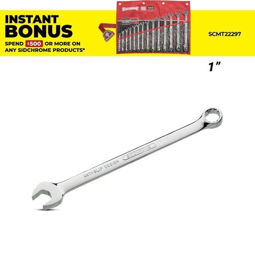 Sidchrome SCMT22427 1" Imperial AF Ring & Open End Combination Spanner