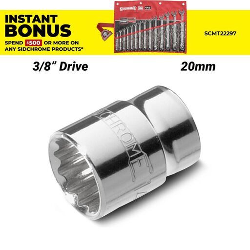 Sidchrome SCMT13230 3/8" Drive 20mm Metric Socket