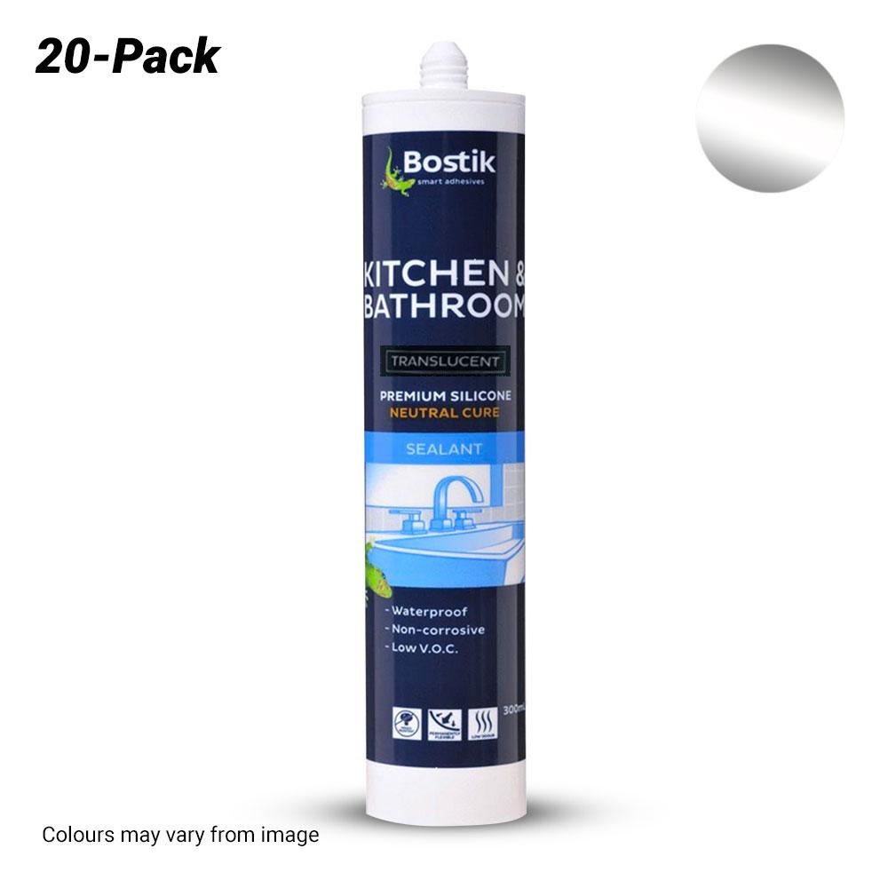 Bostik 3084012720PK 20-Pack 300ml Kitchen & Bathroom Neutral Cure Silicone Sealant - Translucent – image 1