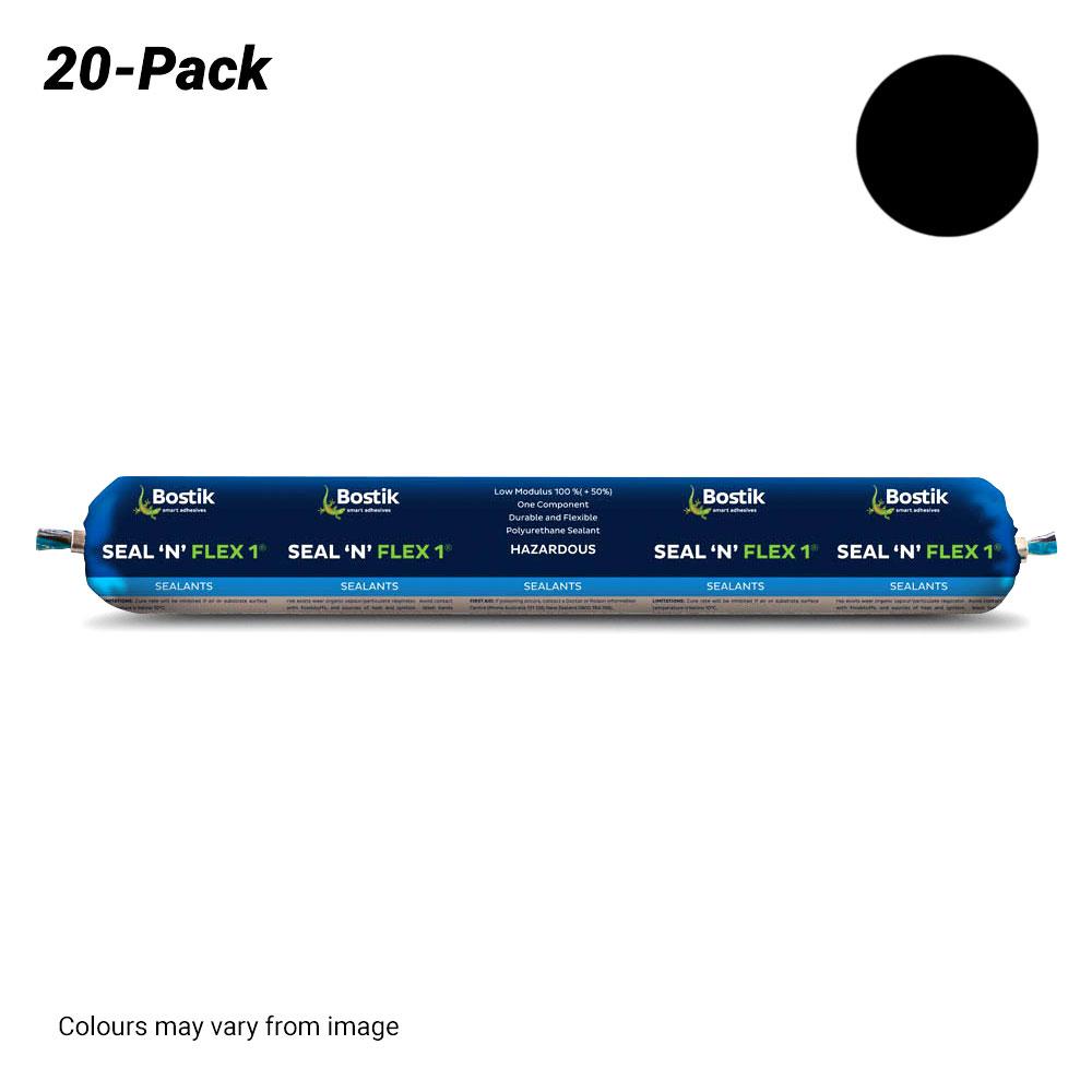 Bostik 3084003620PK 20-Pack 600ml Seal N Flex 1 Sealant Sausage - Black – image 1