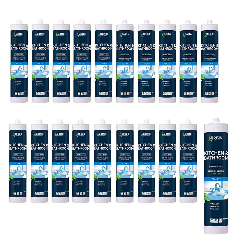 Bostik 3081813520PK 20-Pack 300ml Kitchen & Bathroom Acetic Cure Wet Area Silicone - Translucent – image 3