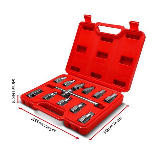 Daytona DSUMP 12pce 3/8" Oil Drain Sump Plug Key 8-17mm Socket Set – image 2