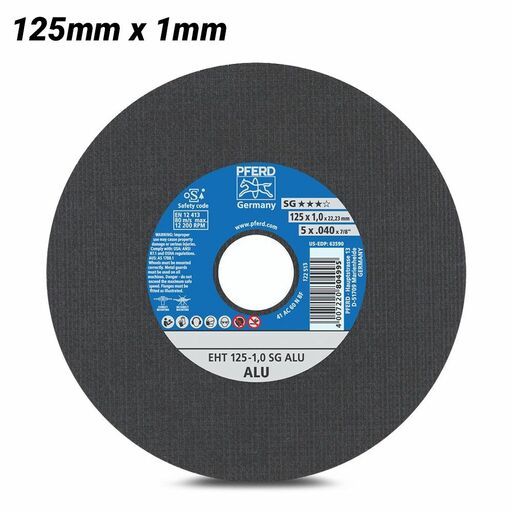 PFERD 61341115 (EHT 125-1.0 A SG ALU) 125mm x 1.0mm Ultra-Thin Cut-Off Wheel