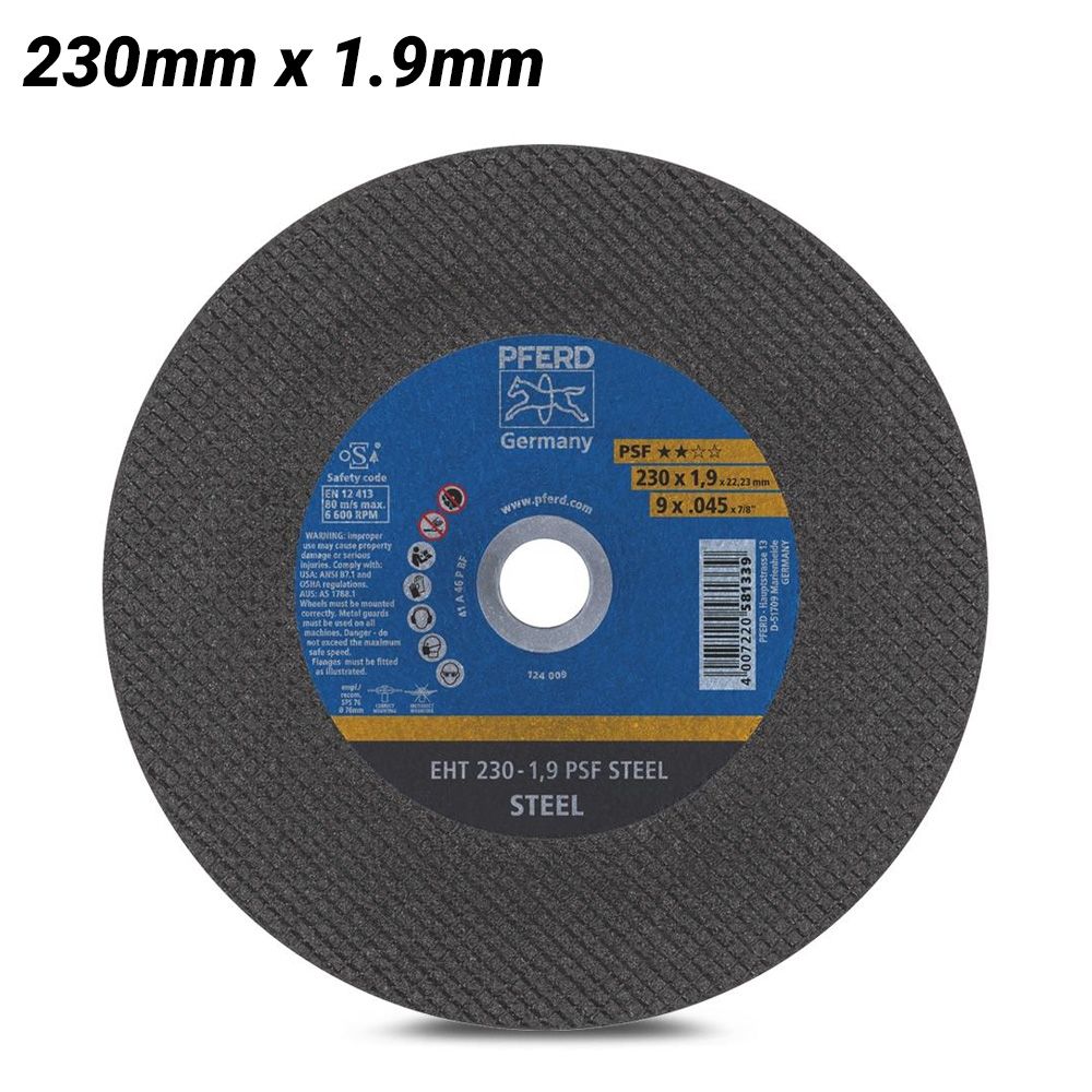 PFERD EHT 230-1.9 A 46 P PSF (61728231) 230mm (9") x 1.9mm Ultra-Thin Flat Cut-Off Wheel – image 1
