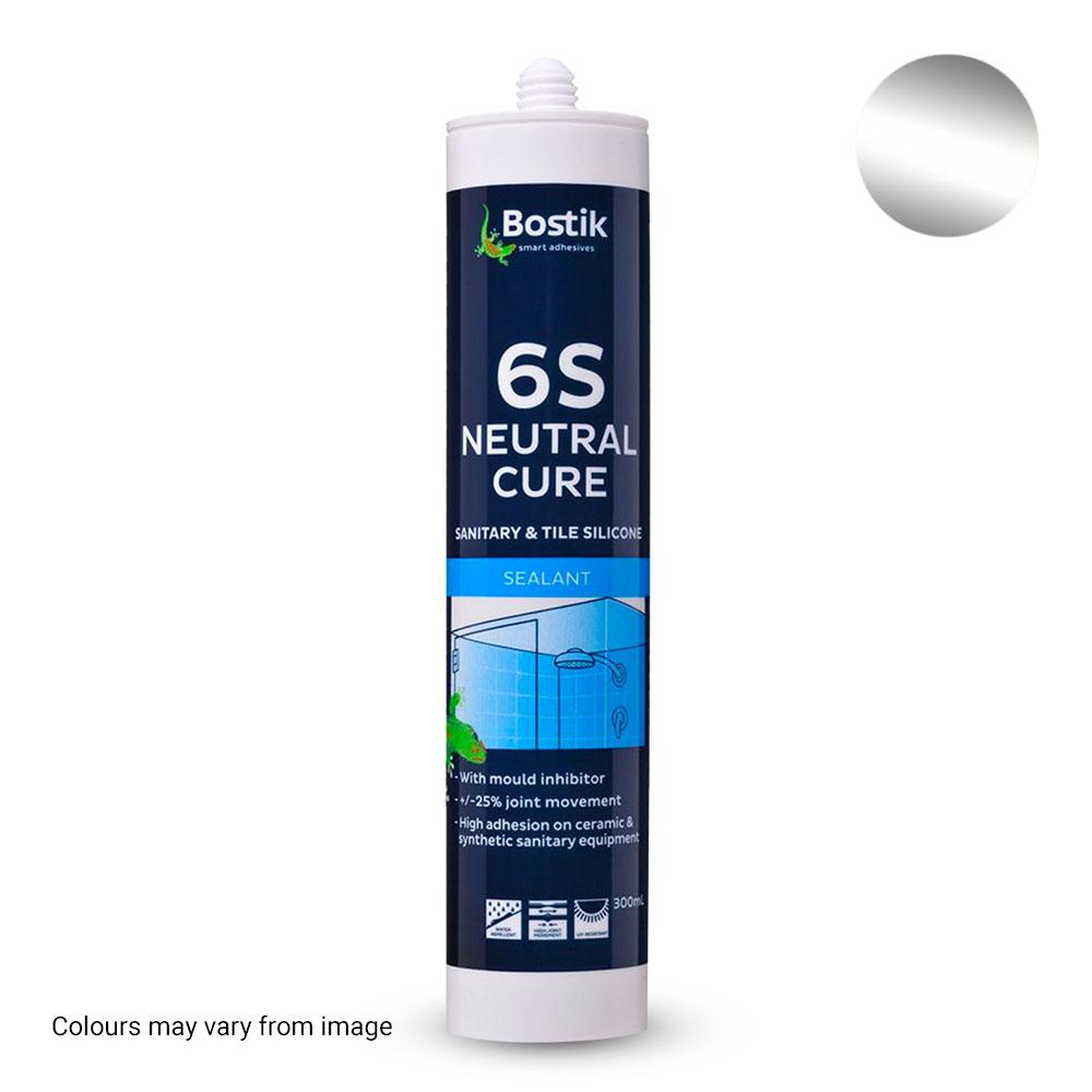 Bostik 30608418 300ml 6S Neutral Cure Sanitary & Tile Silicone Sealant - Transparent – image 1